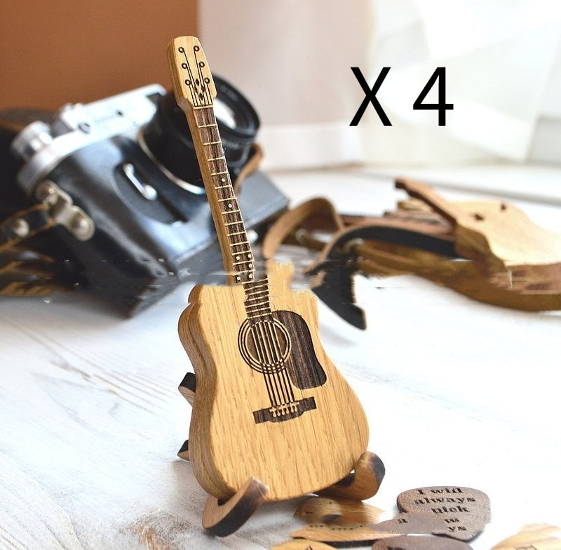 Wooden Acoustic Guitar Pick Box