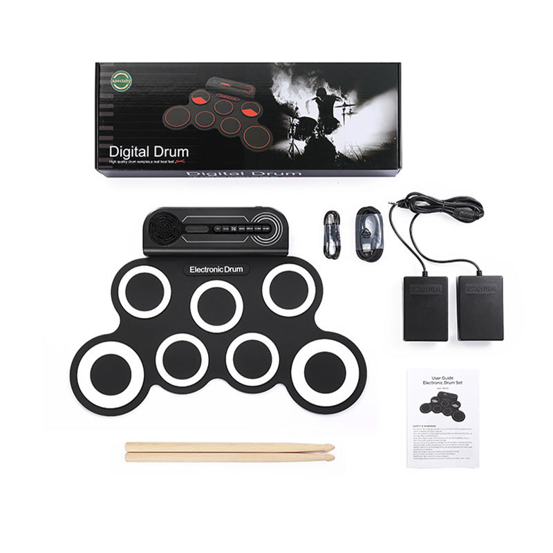 Portable Shelf Percussion Drum Set Hand Roll Desktop Beginner