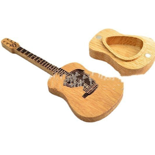 Wooden Acoustic Guitar Pick Box